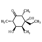 CAS 登录号：767319-64-2， (2R,3R,4S,5R,6S)-3-乙基-3,5-二羟基-2,4,6-三甲基环己酮
