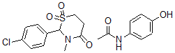 CAS 登录号：76847-46-6， 2-(4-氯苯基)-3-甲基-1,1-二氧代-1,3-噻嗪烷-4-酮, N-(4-羟基苯基)乙酰胺