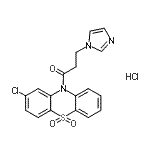 CAS 登录号：77020-84-9， 1-(2-氯-5,5-二氧代-10H-吩噻嗪-10-基)-3-(1H-咪唑-1-基)-1-丙酮盐酸盐(1:1)