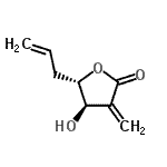 CAS 登录号：770744-20-2， (4R,5S)-5-烯丙基-4-羟基-3-亚甲基二氢-2(3H)-呋喃酮