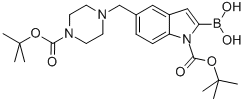 CAS 登录号：771477-41-9， 2-硼酸基-5-[[4-[(1,1-二甲基乙氧基)羰基]-1-哌嗪基]甲基]-1H-吲哚-1-羧酸叔丁酯