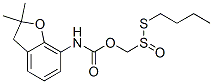 CAS 登录号：77248-49-8， (2,2-二甲基-3H-1-苯并呋喃-7-基)N-(丁基硫基亚磺酰甲基)氨基甲酸酯