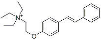结构式 CAS# 77257-42-2, N,N,N-三乙基-2-[4-[(1E)-2-苯乙烯基]苯氧基]-乙铵碘化物(1:1)