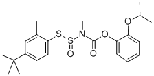 CAS 登录号：77267-46-0， (2-丙-2-基氧基苯基)N-(4-叔丁基-2-甲基苯基)硫基亚磺酰-N-甲基氨基甲酸酯