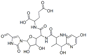 CAS 登录号：77368-60-6， 2-[[2-[[2-氨基-4-羟基-4-(5-羟基吡啶-2-基)-3-甲基丁酰基]氨基]-2-[5-(4-甲酰基-2-氧代-3H-咪唑-1-基)-3,4-二羟基四氢呋喃-2-基]乙酰基]氨基]戊烷二酸