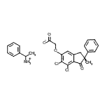 CAS 登录号：77411-70-2， 1-苯基乙铵{[(2R)-6,7-二氯-2-甲基-1-氧代-2-苯基-2,3-二氢-1H-茚-5-基]氧基}乙酸酯