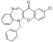 CAS 登录号：77436-72-7， 2-氯-6-(苯基甲基)-(1)苯并吡喃并(2,3-b)(1,5)苯并二氮杂卓-13(6H)-酮