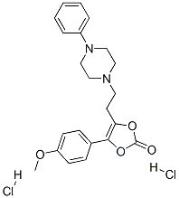 CAS 登录号：77606-24-7， 4-(4-甲氧基苯基)-5-[2-(4-苯基哌嗪-1-基)乙基]-1,3-二氧杂环戊烯-2-酮二盐酸盐