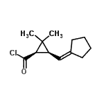 CAS 登录号：77789-43-6， (1R,3S)-3-(环戊亚基甲基)-2,2-二甲基环丙烷甲酰氯