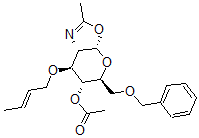 CAS 登录号：78138-59-7， [(3aS,5S,6R,7S,7aS)-7-[(E)-丁-2-烯氧基]-2-甲基-5-(苯基甲氧基甲基)-5,6,7,7a-四氢-3aH-吡喃并[5,6-d][1,3]恶唑-6-基] 乙酸酯