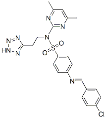 CAS 登录号：78311-81-6， 4-[(4-氯苯基)亚甲基氨基]-N-(4,6-二甲基嘧啶-2-基)-N-[2-(2H-四唑-5-基)乙基]苯磺酰胺