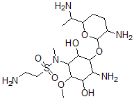 CAS 登录号:78609-45-7, 4-N-(2-氨基乙烷磺酰基)健霉素B