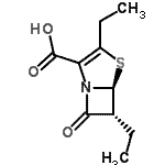 CAS 登录号：786593-86-0， (5S,6R)-3,6-二乙基-7-氧代-4-硫杂-1-氮杂双环[3.2.0]庚-2-烯-2-羧酸
