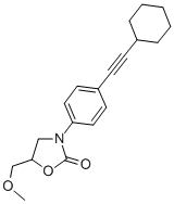 CAS 登录号：79039-08-0， 3-[4-(2-环己基乙炔基)苯基]-5-(甲氧基甲基)-1,3-恶唑烷-2-酮