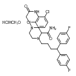 CAS 登录号：79467-24-6， 1-[4,4-二(4-氟苯基)丁基]-4-{2-[(2,6-二氯苯基)氨基]-2-氧代乙基}-2-哌嗪甲酰胺二盐酸盐水合物