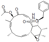 CAS 登录号：79648-72-9， (1E,4S,5E,7R,9E,11aR,14S,14aR,15S,15aR,16aS,16bR)-7-(乙酰氧基)-4,7,14,14a,15,15a,16a,16b-八氢-4,6,15,15a-四甲基-14-(苯基甲基)-3H-环十三碳(d)环氧乙烷并(f)异吲哚-8,11,12(13H)-三酮