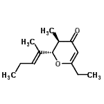 CAS 登录号：797758-65-7， (2S,3R)-6-乙基-3-甲基-2-[(2E)-2-戊烯-2-基]-2,3-二氢-4H-吡喃-4-酮