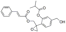CAS 登录号：80235-04-7， (E)-3-苯基丙烯酸 [2-[4-(羟基甲基)-2-(2-甲基-1-氧代丙氧基)苯基]环氧乙烷基]甲酯
