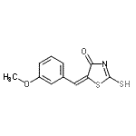 结构式 CAS# 81154-02-1, (5E)-5-(3-甲氧基苄亚基)-2-硫基-1,3-噻唑-4(5H)-酮