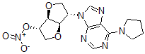 CAS 登录号：81621-23-0， 1,4:3,6-二去氢-2-脱氧-2-(6-(1-吡咯烷基)-9H-嘌呤-9-基)-L-艾杜糖醇 5-硝酸酯