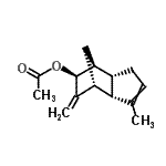 CAS 登录号：81836-13-7， (1R,2S,6R,7S,8S)-3-甲基-9-亚甲基三环[5.2.1.0<sup>2,6</sup>]癸-3-烯-8-基乙酸酯