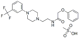 CAS 登录号：82278-28-2， 甲烷磺酸与 2-苯氧基-N-[2-[4-[3-(三氟甲基)苯基]哌嗪-1-基]乙基]乙酰胺