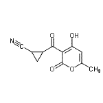 CAS 登录号：823792-63-8， 2-[(4-羟基-6-甲基-2-氧代-2H-吡喃-3-基)羰基]环丙烷甲腈