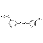 CAS 登录号：824389-44-8， 3-甲氧基-5-[(4-甲基-1,3-噻唑-2-基)乙炔基]吡啶