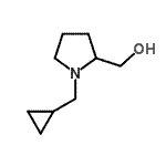 结构式 CAS# 827034-60-6, [1-(环丙基甲基)-2-吡咯烷基]甲醇
