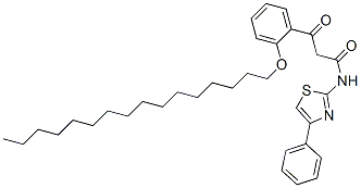 CAS 登录号：82836-86-0， 3-[O-(十六烷氧基)苯基]-3-氧代-N-(4-苯基噻唑-2-基)丙酰胺