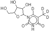 CAS 登录号：82845-85-0， 5-(<sup>2</sup>H<sub>3</sub>)甲基-1-呋喃戊糖基-2,4(1H,3H)-(6-<sup>2</sup>H)嘧啶二酮