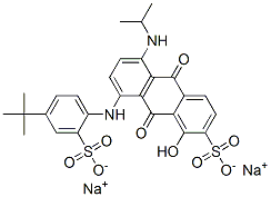 CAS 登录号：83027-45-6， 8-[[4-(1,1-二甲基乙基)-2-磺酸基苯基]氨基]-9,10-二氢-1-羟基-5-[(1-甲基乙基)氨基]-9,10-二氧代蒽-2-磺酸二钠