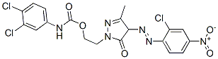CAS 登录号：83249-51-8， 2-[4-[(2-氯-4-硝基苯基)偶氮]-4,5-二氢-3-甲基-5-氧代-1H-吡唑-1-基]乙基(3,4-二氯苯基)氨基甲酸酯