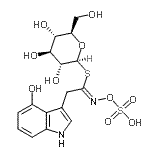 CAS 登录号：83327-20-2， 1-S-[(1Z)-2-(4-羟基-1H-吲哚-3-基)-N-(磺基氧基)亚氨代乙酰]-1-硫代-beta-D-吡喃葡萄糖
