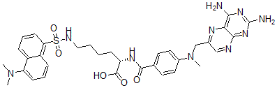 CAS 登录号：83416-29-9， N(alpha)-(4-氨基-4-脱氧-N(10)-甲基蝶酰)-N-(epsilon)-(5-(N,N-二甲基氨基)-1-萘磺酰基)赖氨酸