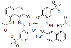 CAS#: 83562-94-1， Bis[N-[7-Hydroxy-8-[[2-Hydroxy- 5-(Methylsulfonyl)Phenyl]Azo]-1-Naphthalenyl ]Acetamidato(2-)]-Chromate(1-) Sodium