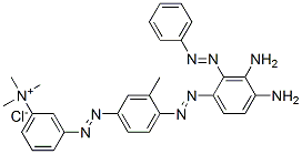 CAS 登录号：83803-99-0， 3-[[4-[[二氨基(苯基偶氮)苯基]偶氮]-间甲苯基]偶氮]-N,N,N-三甲基苯铵氯化物