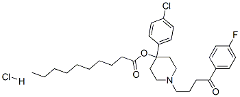 CAS 登录号：83863-76-7， 4-(4-氯苯基)-1-[4-(4-氟苯基)-4-氧代丁基]-4-哌啶基癸酸酯盐酸盐