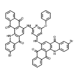 CAS 登录号：83949-89-7， 6,6'-[(6-苯氧基-1,3,5-三嗪-2,4-二基)二亚胺]二(10-溴萘并o[2,3-c]吖啶-5,8,14(13H)-三酮)