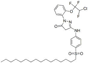 CAS 登录号：84100-61-8， 2-[2-(2-氯-1,1,2-三氟乙氧基)苯基]-5-[[4-(十六烷基磺酰基)苯基]氨基]-2,4-二氢-3H-吡唑-3-酮