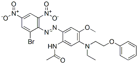 CAS 登录号：84145-45-9， N-[2-[(2-溴-4,6-二硝基苯基)偶氮]-5-[乙基(2-苯氧基乙基)氨基]-4-甲氧基苯基]乙酰胺
