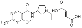 CAS 登录号：84332-17-2， 2-氨基-N-(1-乙基-3-吡咯烷基)-4-甲氧基-5-嘧啶甲酰胺 (E)-2-丁烯二酸盐 (1:1)