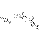 CAS 登录号：84434-32-2， 2-{3-[5,6-二氯-1-(2-羟基乙基)-3-甲基-1,3-二氢-2H-苯并咪唑-2-亚基]-1-丙烯-1-基}-3-乙基-5-苯基-1,3-苯并恶唑-3-鎓4-甲基苯磺酸酯