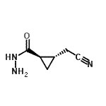CAS 登录号：84673-50-7， (1R,2S)-2-(氰基甲基)环丙烷甲酰肼