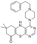 CAS 登录号：84744-88-7， 7,8-二氢-7,7-二甲基-4-(4-(2-苯基乙基)-1-哌嗪基)-5H-嘧啶并(4,5-b)(1,4)苯并噻嗪-9(6H)-酮