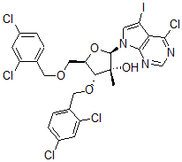 CAS#: 847551-25-1， 7-[3,5-Bis-O-[(2,4-Dichlorophenyl)Methyl]-2-C-Methyl-beta-D-Ribofuranosyl]-4-Chloro-5-Iodo-7H-Pyrrolo[2,3-d]Pyrimidine