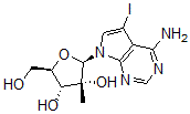 CAS 登录号：847551-49-9， 5-碘-7-(2-C-甲基-beta-D-呋喃核糖基)-7H-吡咯并[2,3-d]嘧啶-4-胺