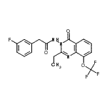 CAS 登录号：848027-37-2， N-[2-乙基-4-氧代-8-(三氟甲氧基)-3(4H)-喹唑啉基]-2-(3-氟苯基)乙酰胺