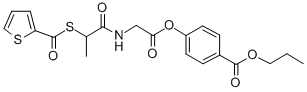 CAS 登录号：84856-26-8， 4-(1-氧代-2-((2-噻吩基羰基)硫代)丙基)-甘氨酸 4-(丙氧羰基)苯基酯