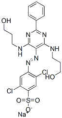 CAS 登录号：84962-52-7， 4-[[4,6-二[(3-羟基丙基)氨基]-2-苯基-5-嘧啶基]偶氮]-2,5-二氯苯磺酸钠
